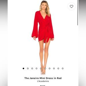 Red mini janiero wrap dress